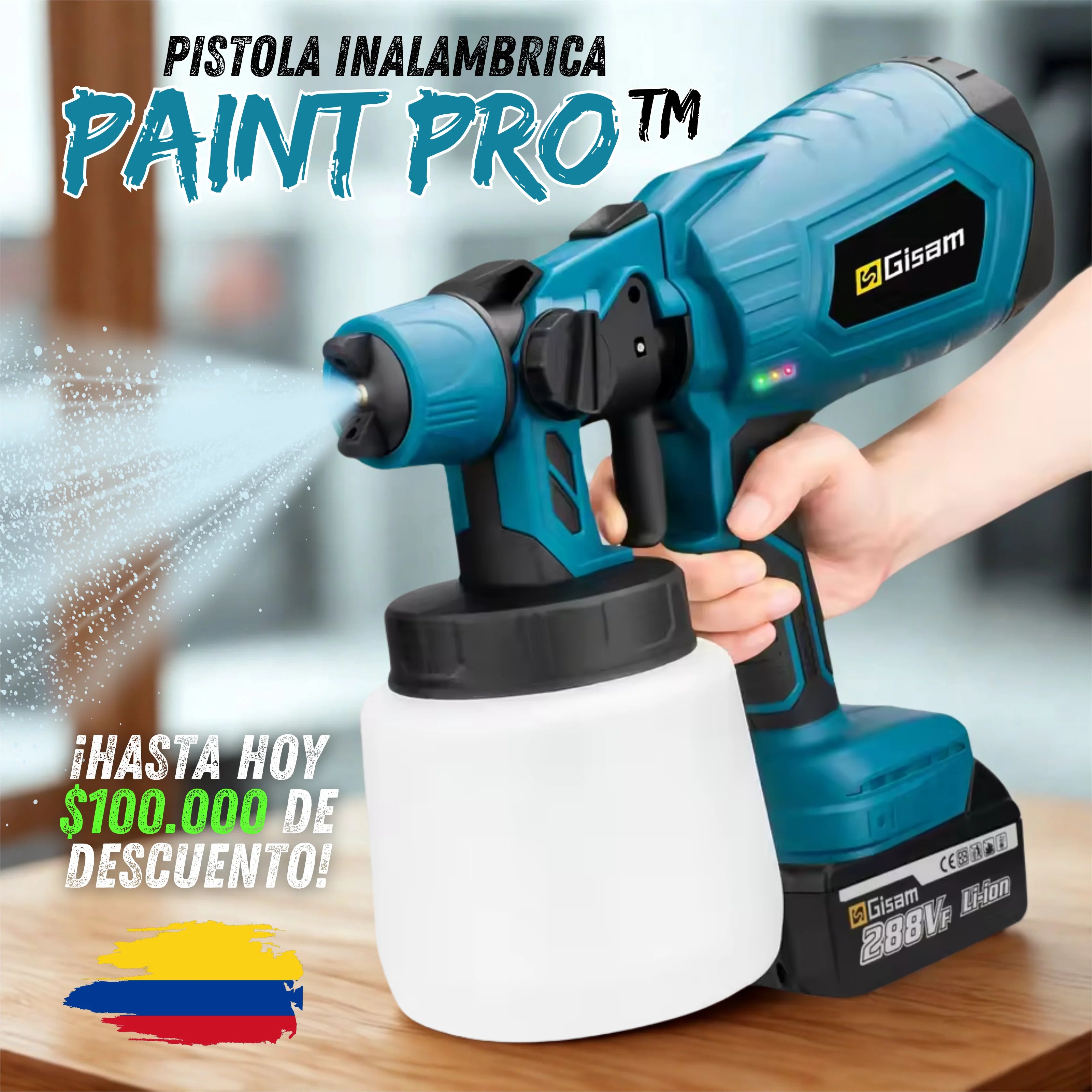 PISTOLA INALÁMBRICA PAINTPRO™ - ACABADOS PRO EN SEGUNDOS 🎨